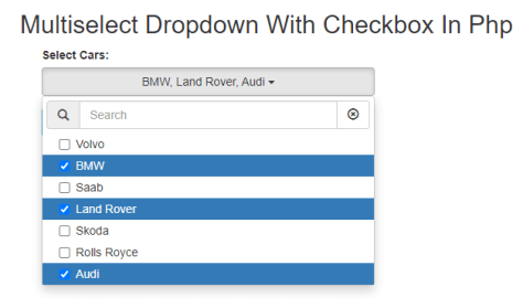 Bootstrap Multiselect Dropdown With Checkbox Using Jquery In Php Xpertphp