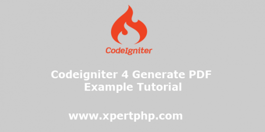 Codeigniter 4 Generate PDF Example Tutorial