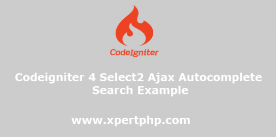Codeigniter 4 Select2 Ajax Autocomplete Search Example