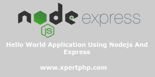 Hello world application using node js and express