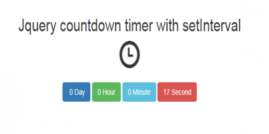 Jquery countdown timer with setInterval
