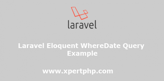 Laravel eloquent WhereDate query example