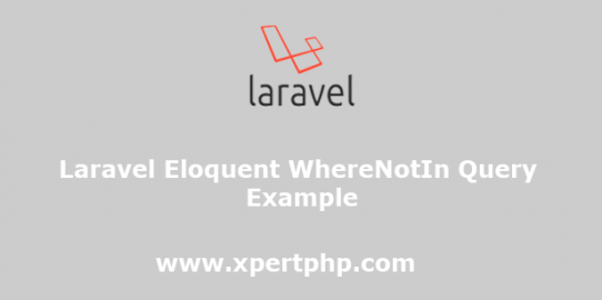 Laravel eloquent WhereNotIn query example