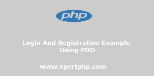 Login and registration example using pdo