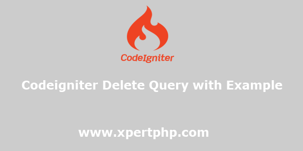 Codeigniter Delete Query with example