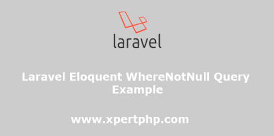 laravel eloquent WhereNotNull query example