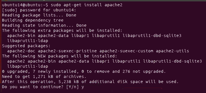 Install the apache2 server