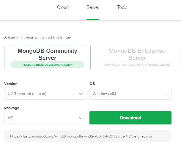 mongodb download for windows 64