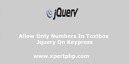 Allow Only Numbers In Textbox Jquery On Keypress