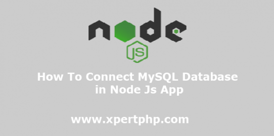 MySQL database in node js